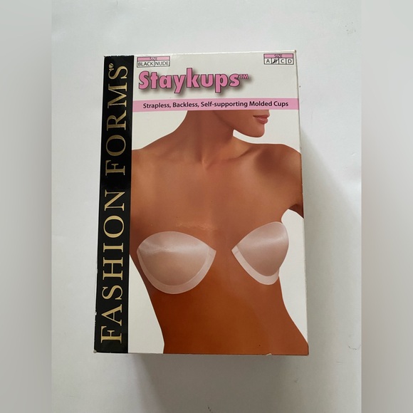 Fashion Forms Staykups, which are strapless satin nude color cup size B, - Picture 1 of 7